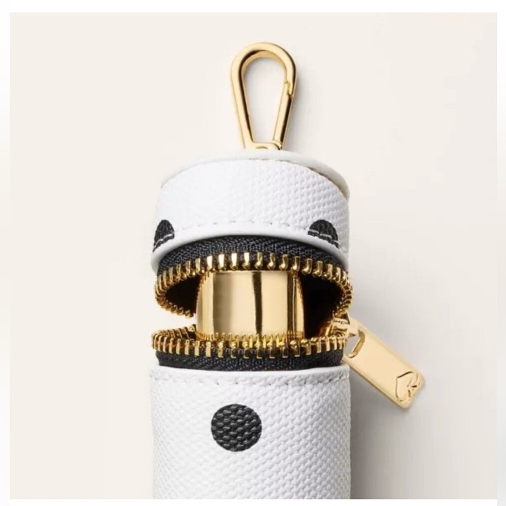 Kate Spade ♠️ Lipstick Holder Bag Charm Black and White Polka Dot